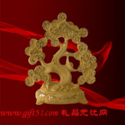 招財樹 絨紗金工藝品
