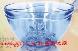 廣州藍(lán)色玻璃夢幻花碗定做