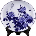 青花滿(mǎn)堂富貴盤(pán)擺件定做