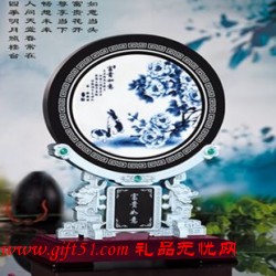 炭雕富貴如意圓盤(pán)定制