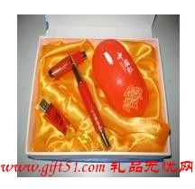 中國紅瓷筆U盤無線鼠標(biāo)商務(wù)套裝 特色紀(jì)念禮品