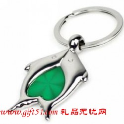 心形海豚鑰匙扣 廣告促銷(xiāo)禮品