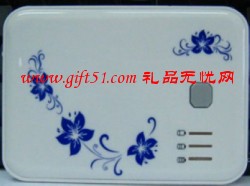 藍(lán)色青花移動電源定制,廣州移動電源定做