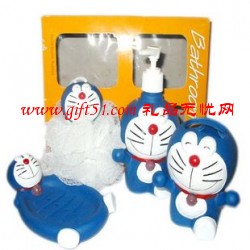 卡通沐浴四件套定制,多啦A夢(mèng)沐浴禮品定做