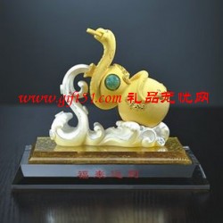 廣州絨沙金禮品福來運到擺件定制,工藝禮品絨沙金蛇年擺件定做