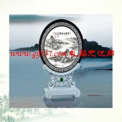 富春山居圖大碳盤(pán)擺件
