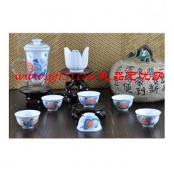 國(guó)色天香玉瓷茶具9件套