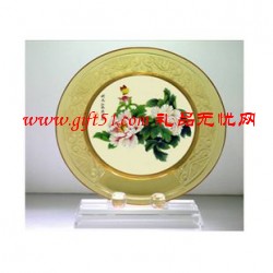 和諧圓滿花開(kāi)富貴圓盤(pán)擺件